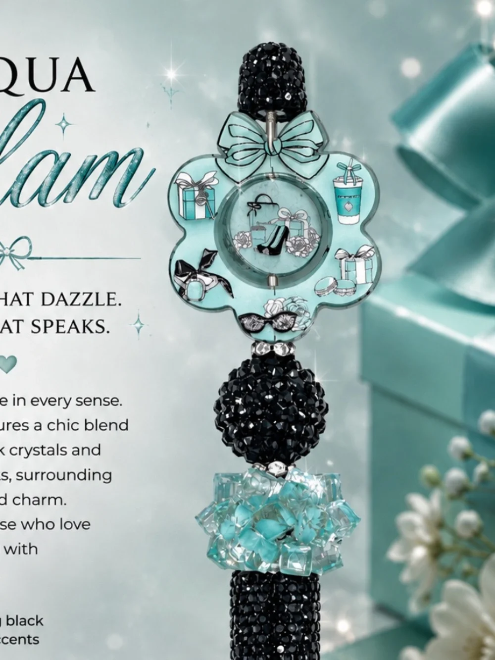 Aqua Noir Sparkle Pen